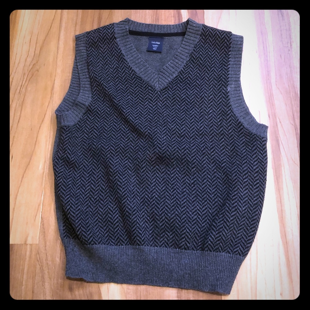 GAP Boys sweater vest grey/black chevron